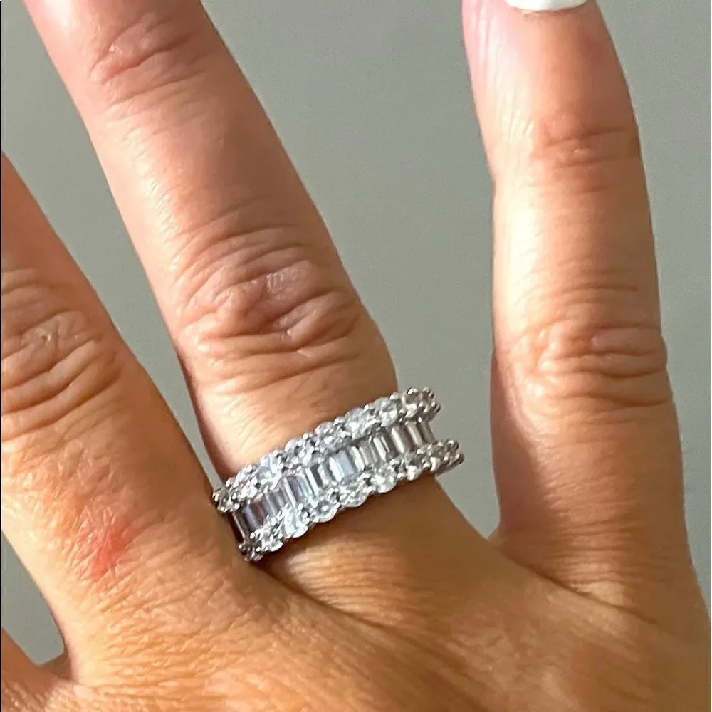 The Mistress Classic 925 Silver White Sapphire band ring sz 7